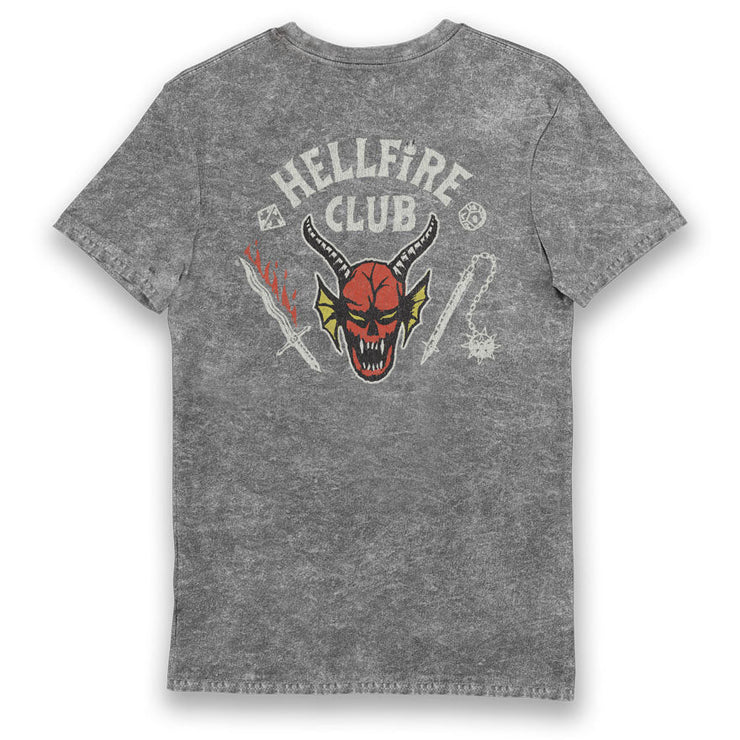 Stranger Things Hellfire Club Eco Stonewash Adults T-Shirt