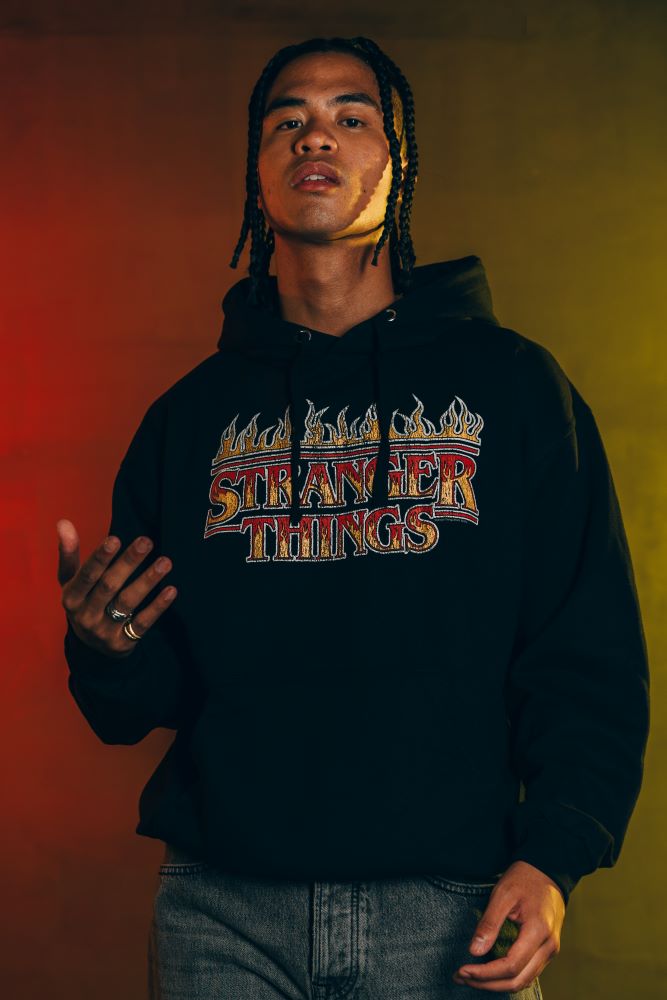 Stranger Things Flames Logo Adults Hoodie